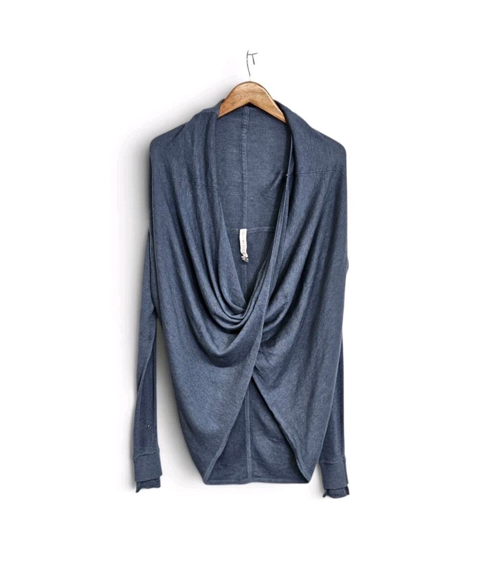 Lululemon Iconic Wrap Teal Tencel Blend Cowl Neck Long Sleeve Sweater Size 12